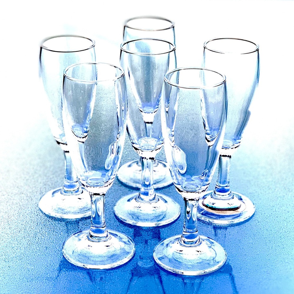 Short Stem Champagne Glasses/Dessert Cups with Lids ~ Set of 6